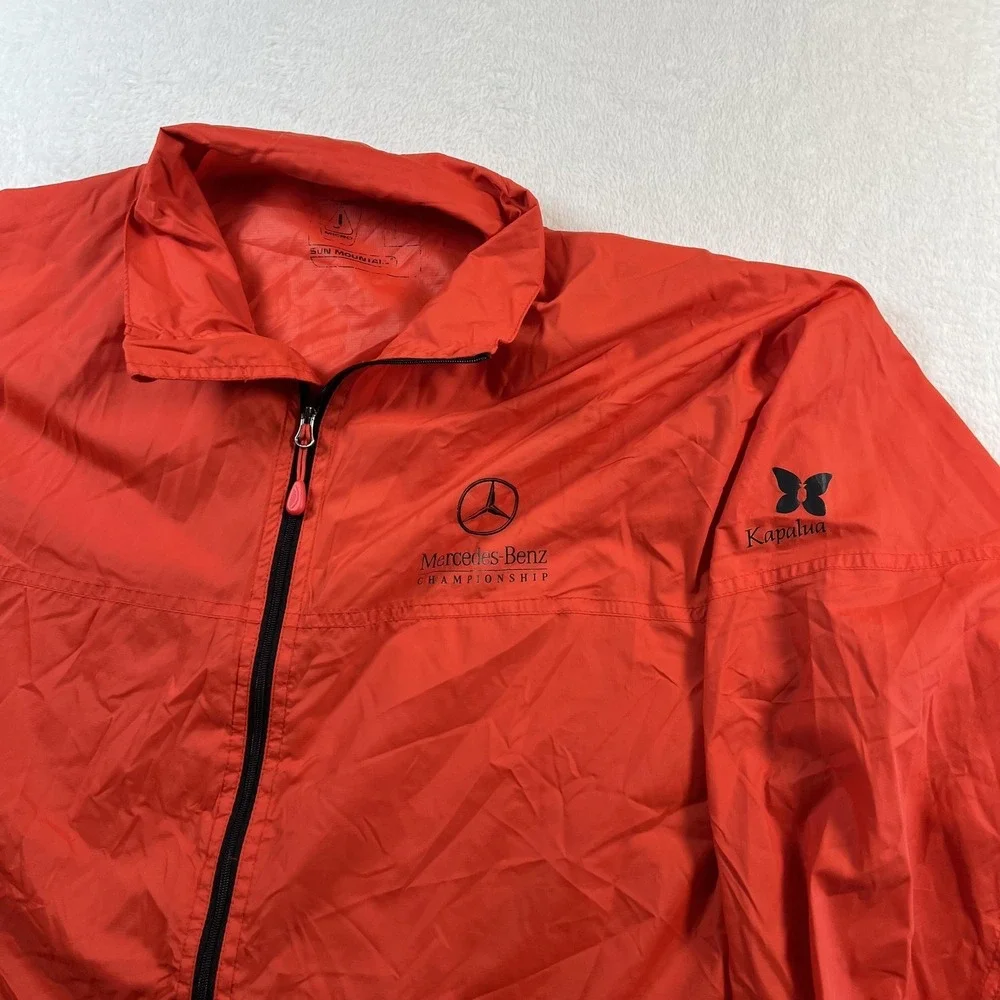Sun Mountain Jacket Mens Large Red Mercedes-Benz Kapalua Golf Windbreaker